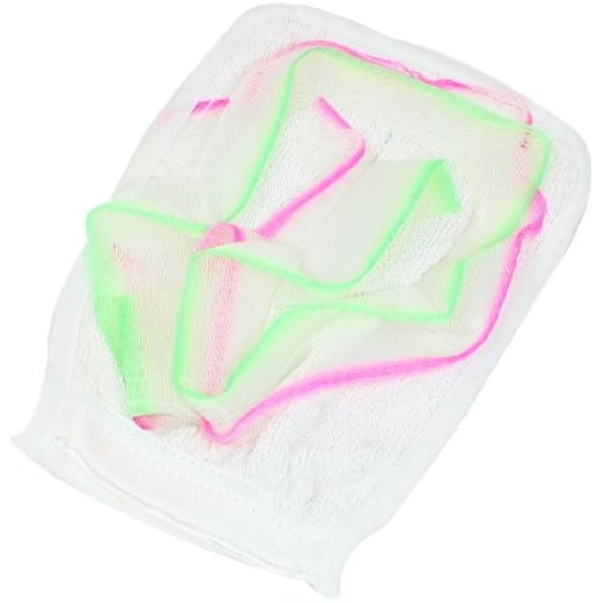 Body Scrub Peeling Massage Bath Shower Palm Glove Orange White